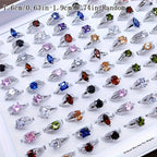 25-Piece Cubic Zirconia Stackable Ring Set – Shimmering Geometric CZ Rings in Silver & Gold, Multi-Color Variety Pack for Women, Engagement Wedding Evening Party Daily Wear Jewelry Gift