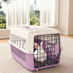 Aviation Certified Pet Carrier Crate for Air Travel - IATA FAA Approved Portable Dog Cat Carrier Box Airline Cabin Approved Breathable Sturdy Easy Assembly Small Animal Travel Crate for Airplane