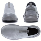 Steel Toe Work Shoes for Men Slip-On Lightweight Safety Sneakers Puncture-Resistant Non-Slip Loafers Black Grey Blue Sizes US 5.5-14