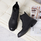 Men's Motorcycle Chukka Boots – Zipper & Lace-Up Genuine Leather Casual Fashion Boots with Non-Slip Sole, Cap Toe, Breathable Cushioned Insole, Black & Brown | Velora