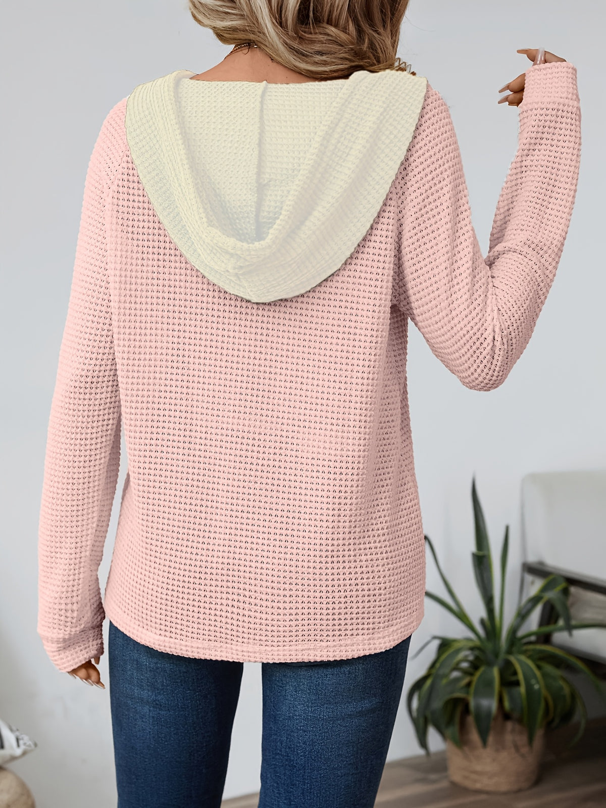 Women's Long Sleeve Hoodie Casual Pullover Sweatshirt Solid Color Loose Fit Cozy Everyday Wear Top Off-White Black Pink S M L XL XXL