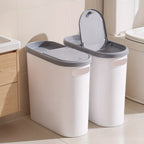 Small Bathroom Trash Can with Built-In Handles 2/1 Pack – Rustproof Plastic Wastebasket, Space-Saving Design for Bathroom, Laundry Room & Home Office, Includes Trash Bags