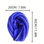 Nigerian Wedding Turban Hat for Women Elastic Polyester Sponge Festive Headwear Button Closure Religious Occasion 10 Colors