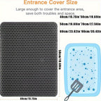 Honeycomb Double-Layer Cat Litter Mat 24x36 Inch – Urine-Proof Waterproof Scatter Trapping Washable Litter Box Mat for Indoor Cats, Reduces Mess & Easy to Clean, Black Dark Gray Light Gray