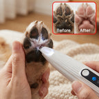 Electric Pet Paw Trimmer with LED Light USB Rechargeable - Low Noise Dog & Cat Grooming Clipper for Paw Hair, Whiskers & Eye Area, Multi-Function Cordless Pet Hair Trimmer for Small Medium Dogs & Cats