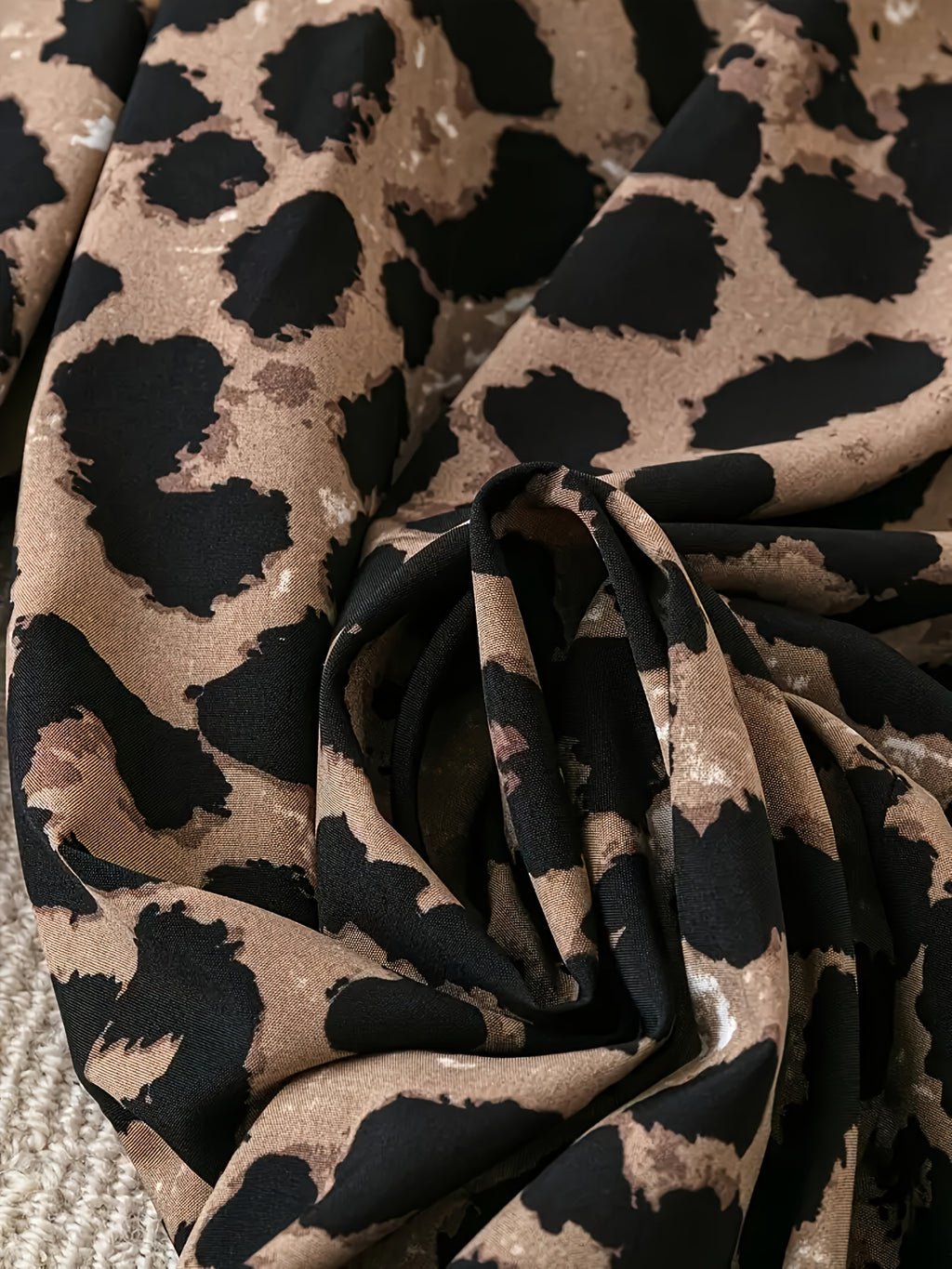 Women's Leopard Print Wide Leg Pants Loose Fit Casual Flowy Trousers S M L XL Boho Animal Print Bottom