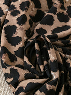Women's Leopard Print Wide Leg Pants Loose Fit Casual Flowy Trousers S M L XL Boho Animal Print Bottom