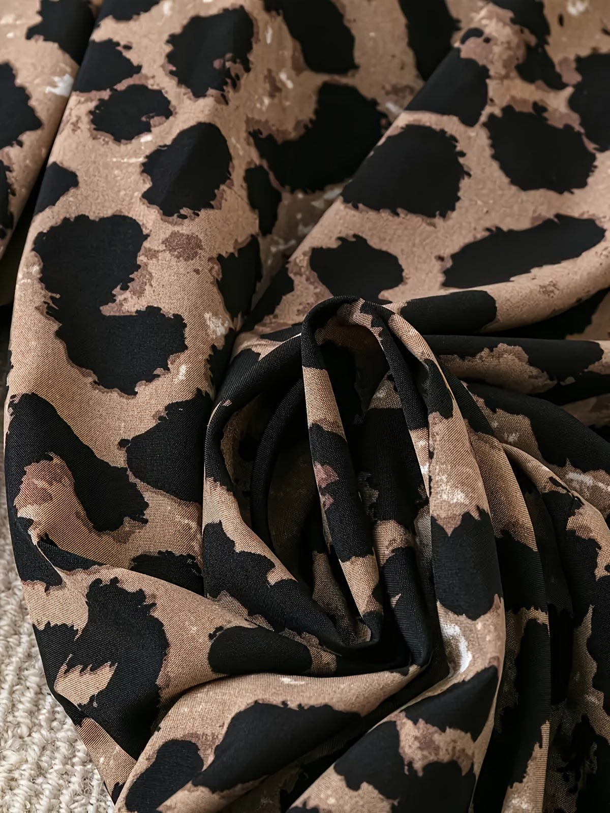 Women's Leopard Print Wide Leg Pants Loose Fit Casual Flowy Trousers S M L XL Boho Animal Print Bottom