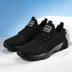 Men's Thick-Soled Non-Slip Sneakers – Lightweight Lace-Up Casual Walking Shoes for Hiking, Outdoor & Daily Wear, Comfortable Low-Top Athletic Sneakers for Men, Spring Autumn Trail Running Shoes