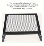 Heavy Duty Bonfire Campfire Grill with Firewood Rack – Outdoor BBQ Grill for Camping, RV, Picnic & Backyard, Includes Storage Bag, Food Clips & Cleaning Cloth, Perfect Men's Gift
