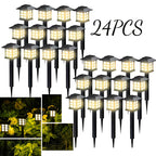 Solar Outdoor Lights LED Garden Path Lights IP44 Waterproof Landscape Lighting for Sidewalk Driveway Lawn Yard Courtyard – Warm White, Pack of 6, 12 or 24 – Christmas & Holiday Decor