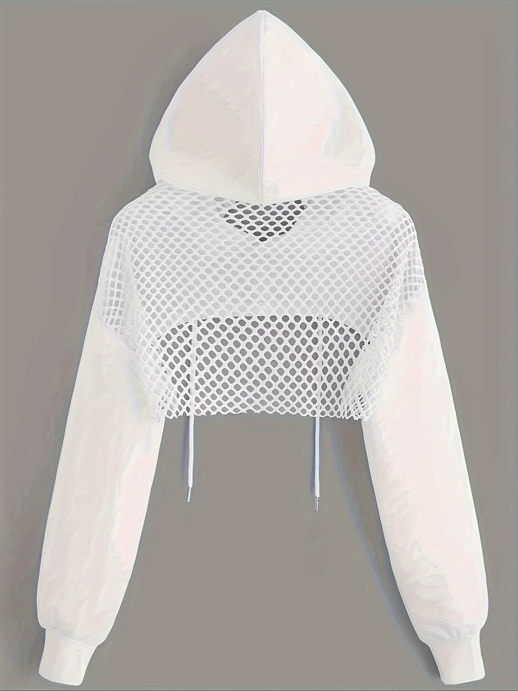 Y2K Hooded Sweatshirt Women Long Sleeve Crop Pullover Drawstring Hood Street Casual Fashion Top Black XS S M L XL XXL