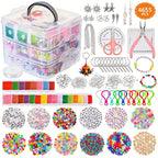 DIY Jewelry Making Kit 4655pcs Beads Bracelet Necklace Earring Set with 3-Tier Organizer Box Letter Charms Tools Gift for Girls Women