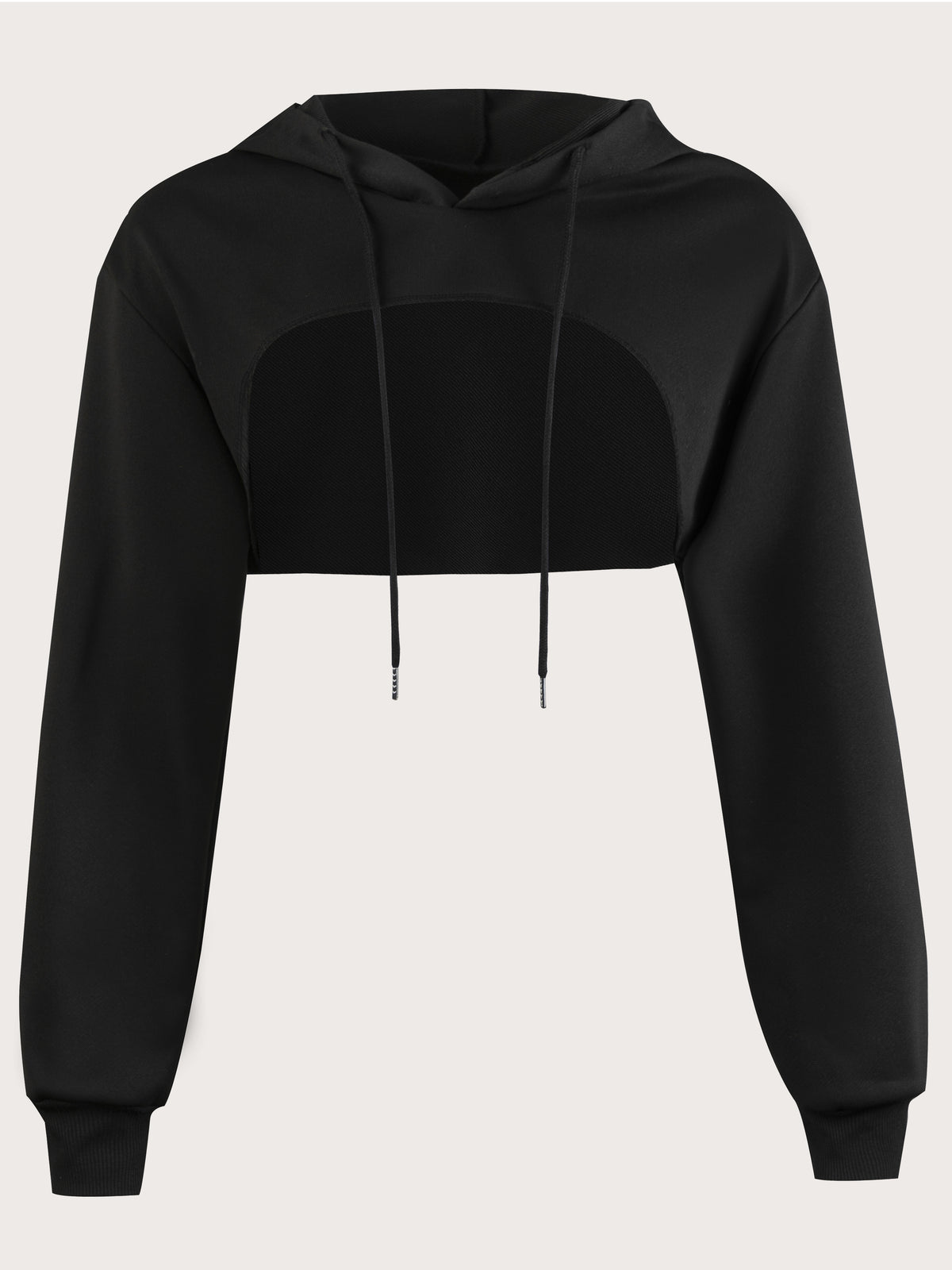 Women's Super Short Crop Hoodie – Drawstring Hood Dipped Hem 100% Polyester Casual Pullover Top for Fall & Winter