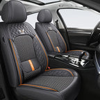 Universal Car Seat Covers Faux Leather Waterproof – Full Set 5-Seat or 2 Front Seats for SUV Sedan Pickup, 3D Diamond Sponge Cushion, Stretchable Non-Slip