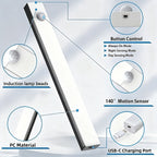 LED Motion Sensor Cabinet Lights USB Rechargeable 6 9 12pcs Wireless Night Light 3 Adjustable Modes for Bedroom Staircase Kitchen Closet Under Cabinet Bedside Reading Hallway Home Lighting