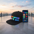 Programmable LED Light-Up Baseball Cap – Bluetooth App Scrolling Text & Animation, Rechargeable Flashing Hat for Parties Music Festivals Night Runs, Adjustable Teens Gift