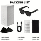 4K AI Smart Glasses with Camera – Real-Time Translation, Object Recognition, Open-Ear Audio, Touch Control, 8-Hour Battery, USB-C Charging, Ultra-Light for Outdoor, Work & Travel