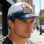 USA 250th Anniversary Patriotic 3D Print Baseball Cap – Statue of Liberty, Liberty Bell & Stars Design, Unisex Adjustable Sun Hat for July 4th, Outdoor Hiking & Commemorative Gift