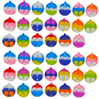 Mini Pop Bubble Fidget Sensory Toys 40 Pack - Push Bubble Stress Relief Toy for Kids, Assorted Random Colors, Classroom Prize Box Stuffers, Birthday Party Favor Goodie Bag Fillers, Anxiety Relief Toy