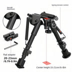 Adjustable Rifle Bipod 6-9 Inch 5 Height Settings Quick Release Adapter Foldable Retractable Lightweight Aluminum Alloy M-LOK Mount Rubber Feet for Hunting Shooting Outdoor Sports