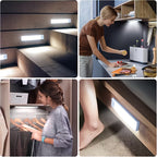 USB-C Rechargeable LED Motion Sensor Cabinet Lights 3 & 6 Pack – Wireless Magnetic Under Cabinet Night Light with 3 Modes for Kitchen, Closet, Stairs, Hallway & Bathroom, 10cm/20cm/30cm