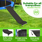 Trampoline Ladder and Slide Kit 2-Step Wide Safety Stairs Tear-Resistant Slide PE Galvanized Steel Universal Trampoline Accessories for Kids Adults Ages 14 Plus Outdoor Backyard Play