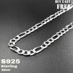 925 Sterling Silver Figaro Chain Necklace – 6mm Wide, 18 to 24 Inch, Unisex Men & Women, Includes Gift Box – Classic Silver Chain for Everyday Wear & Gifting