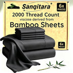 Cooling Bed Sheet Sets Bamboo Blend King Queen Full Twin – Ultra-Soft Deep Pocket Fitted Sheet for Hot Sleepers, Breathable Moisture-Wicking Lightweight Bedding White Black Apricot Gray Navy Purple