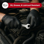 Black Nitrile Disposable Gloves 200 Count – 6 Mil Thick, Latex-Free, Powder-Free, Chemical Resistant, Flexible Form-Fitting, S/M/L/XL for Mechanic, Maintenance, Cleaning, Food Service & Medical Use