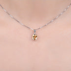 925 Sterling Silver Natural Gemstone Oval Cut Pendant Necklace for Women – Amethyst Citrine Garnet Peridot Topaz Multi-Faceted Fine Jewelry, Elegant Dating Daily Gift for Girls