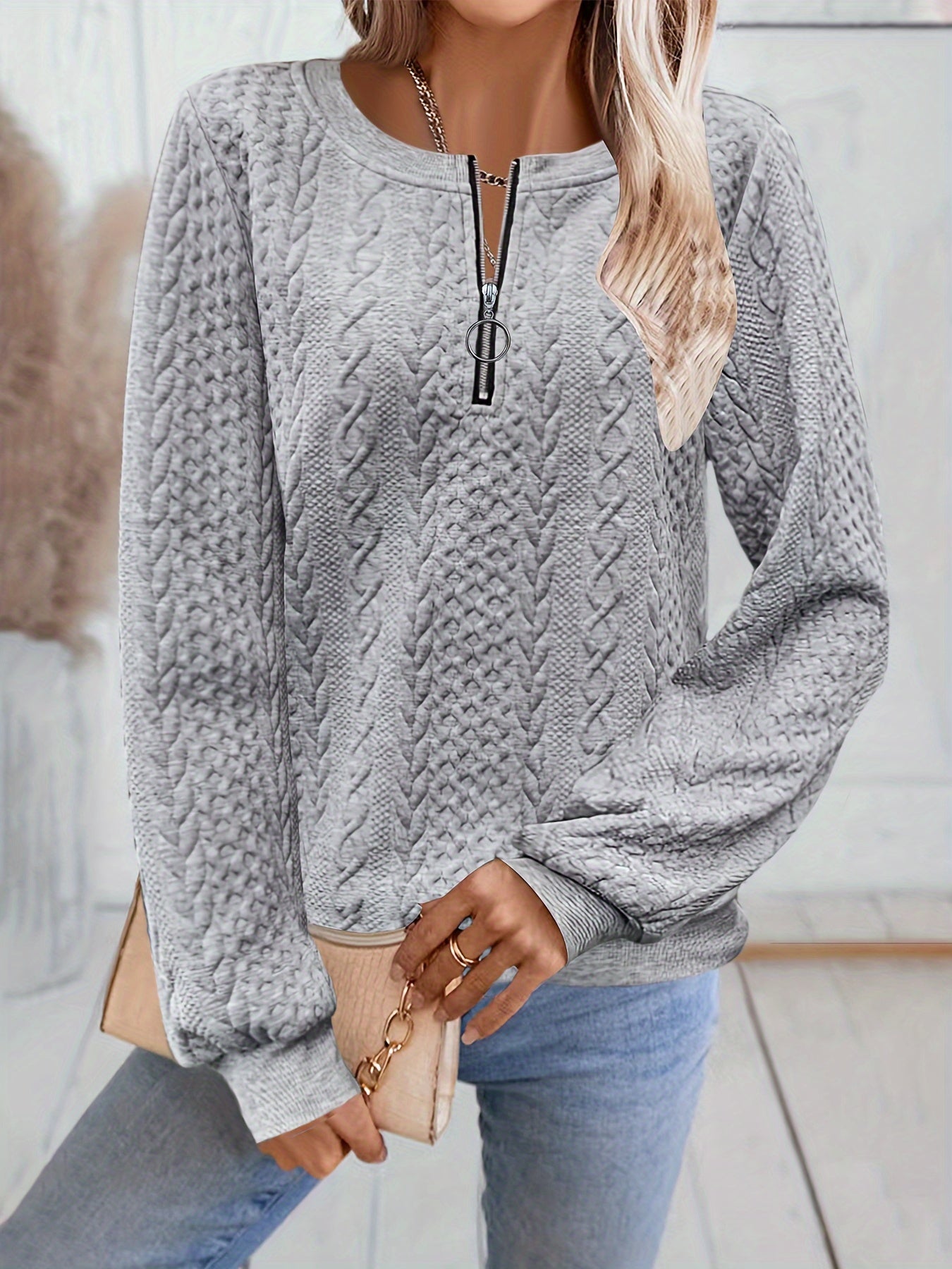 Women's Zip Up Sweatshirt Baseball Collar Long Sleeve Fall Winter Solid Color Fleece Pullover Top S M L XL XXL Multi Color