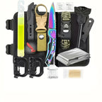 Men's Survival Kit 12 to 115 Piece Emergency Gear Set with Flint Fire Starter Multi-Tool for Camping Hiking Hunting Fishing Outdoor Adventure Gift for Dad Husband