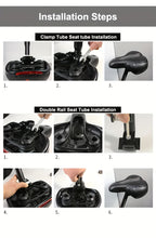 Gel Padded Bike Seat Waterproof Shock-Absorbing Bicycle Saddle – Soft Foam Leather Wide Cushion with Reflective Strip for City, Mountain, Road & Sport Bikes, Universal Fit for Men & Women