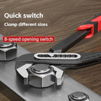 Heavy Duty Adjustable Water Pump Pliers Wrench 8" 10" 12" Large Opening Quick Adjustment for Pipeline Plumbing Bathroom Construction & Car Maintenance