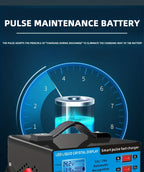 12V 24V Smart Battery Charger with LCD Display – Intelligent Trickle Charging, Overcharge & Short Circuit Protection, Universal Fit for Car, Truck, Motorcycle, Yacht & RV Batteries, Automatic Battery Maintainer & Conditioner