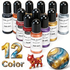 Alcohol Ink Set 24 Colors 10ml – High-Concentration Resin Dye for Epoxy Resin Art, Tumblers, Coasters, Fluid Painting & Crafts, Fast-Drying Acid-Free Pigment