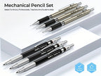34-Piece Art Mechanical Pencil Set with Case 6 Metal Drafting Pencils 0.5mm 0.7mm 0.9mm 2mm Lead Tips 19 Refill Leads Erasers for Sketching Drawing Artists