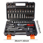 52-Piece Professional Tool Set - Chrome Vanadium Steel, Portable Toolbox for Home & Car Repair, Multi-Function DIY Hand Tool Kit for Enthusiasts & Professionals, Great Gift for Men