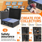 Trading Card Toploader Storage Box – Holds 600+ Cards, Fits 3"x4" 35PT Rigid Toploaders, 18 Colorful Dividers & 6 Foam Stoppers, Card Case for Pokemon, Sports Cards, TCG Collections