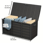 75 Gallon Resin Outdoor Storage Box with Handles Deck Box for Pool Accessories Garden Tools Camping Gear