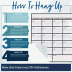 A3 Large Erasable Whiteboard Calendar – Reusable Dry Erase Monthly & Weekly Wall Planner for Office, Home & School, Includes Markers, Family Schedule, Gym & Yoga Planner