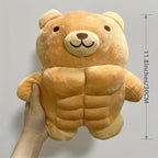 Big Muscle Stuffed Animal Plush Toy 12 Inch, Funny Cute Teddy Bear & Lion Soft Plushie Pillow Doll, Novelty Animal Figure Gift for Kids Adults, Best Christmas Halloween Birthday Present
