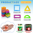Magnetic Building Blocks Set for Kids 50 65 140 Pieces STEM Sensory Educational Tiles Toys Develop Creativity Hands-On Skills for Toddlers Boys Girls Birthday Halloween Christmas Gift Random Colors