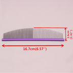 Pet Hair Removal Comb Metal Grooming Brush for Dogs & Cats - Aluminum Handle Deshedding Comb for Loose Floating Fur, Durable Anti-Static Pet Detangling Comb for Long & Short Coats, Crescent Design