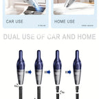 Cordless Handheld Vacuum Cleaner 5000Pa Strong Suction USB Rechargeable Portable Wireless Vacuum for Car Interior, Home, Office & Pet Hair – 40dB Low Noise, 2000mAh Battery, One-Click Dust Empty