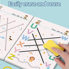 Magic Practice Copybook for Kids 128 Pages Reusable Pen Control Training Number and Letter Writing Tracing Workbook Handwriting Practice Book Kindergarten Preschool Ages 3 to 8