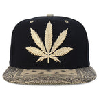 Rasta MJ Leaf 3D Embroidered Flat Bill Snapback Cap – Hip Hop Reggae Hat, Adjustable Snapback, One Size Fits Most, Unisex Streetwear Baseball Cap