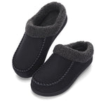 Men's Sheepskin Collar Loafers – Memory Foam Cushioning, Anti-Slip TPR Sole, Warm Lining, All-Season Indoor & Outdoor Slip-On Shoes – Coffee Brown, Camel, Black (US 7–12)