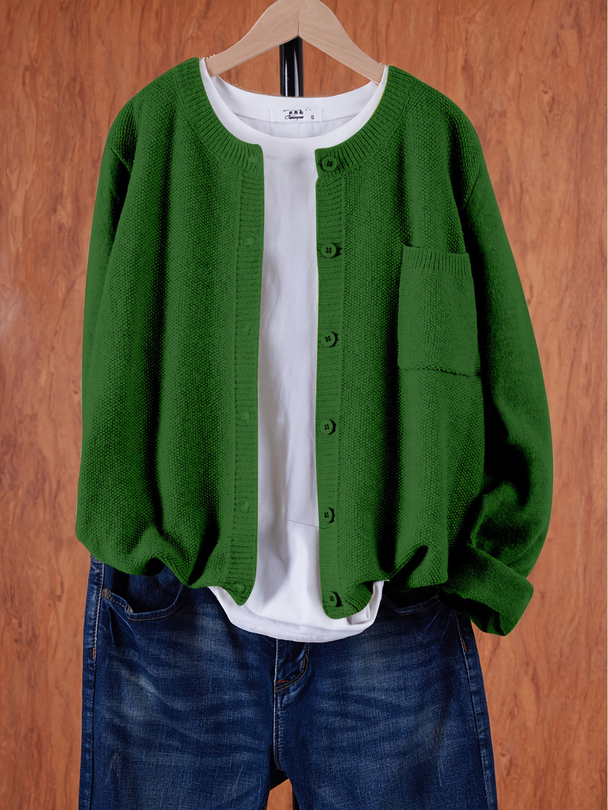 Women's Button-Front Pocket Cardigan Sweater – Casual Cozy Knit Open Layer for Autumn & Winter in 13 Colors